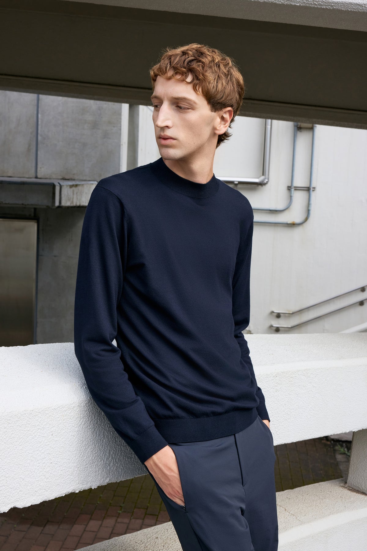 Art Mock-Neck Sweater