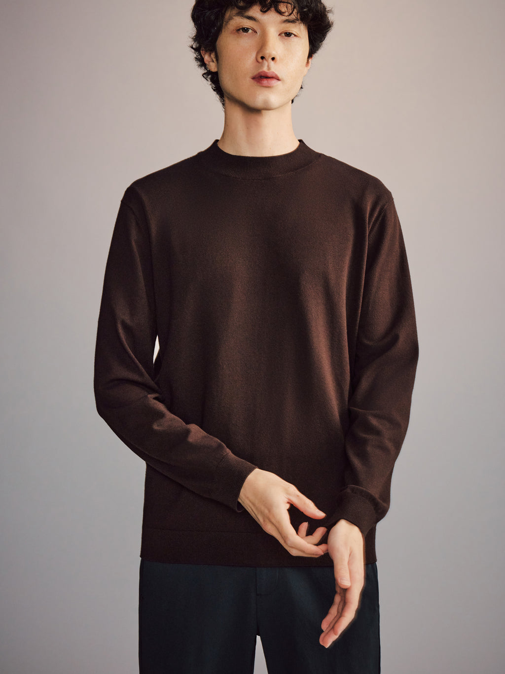 Art Mock-Neck Sweater