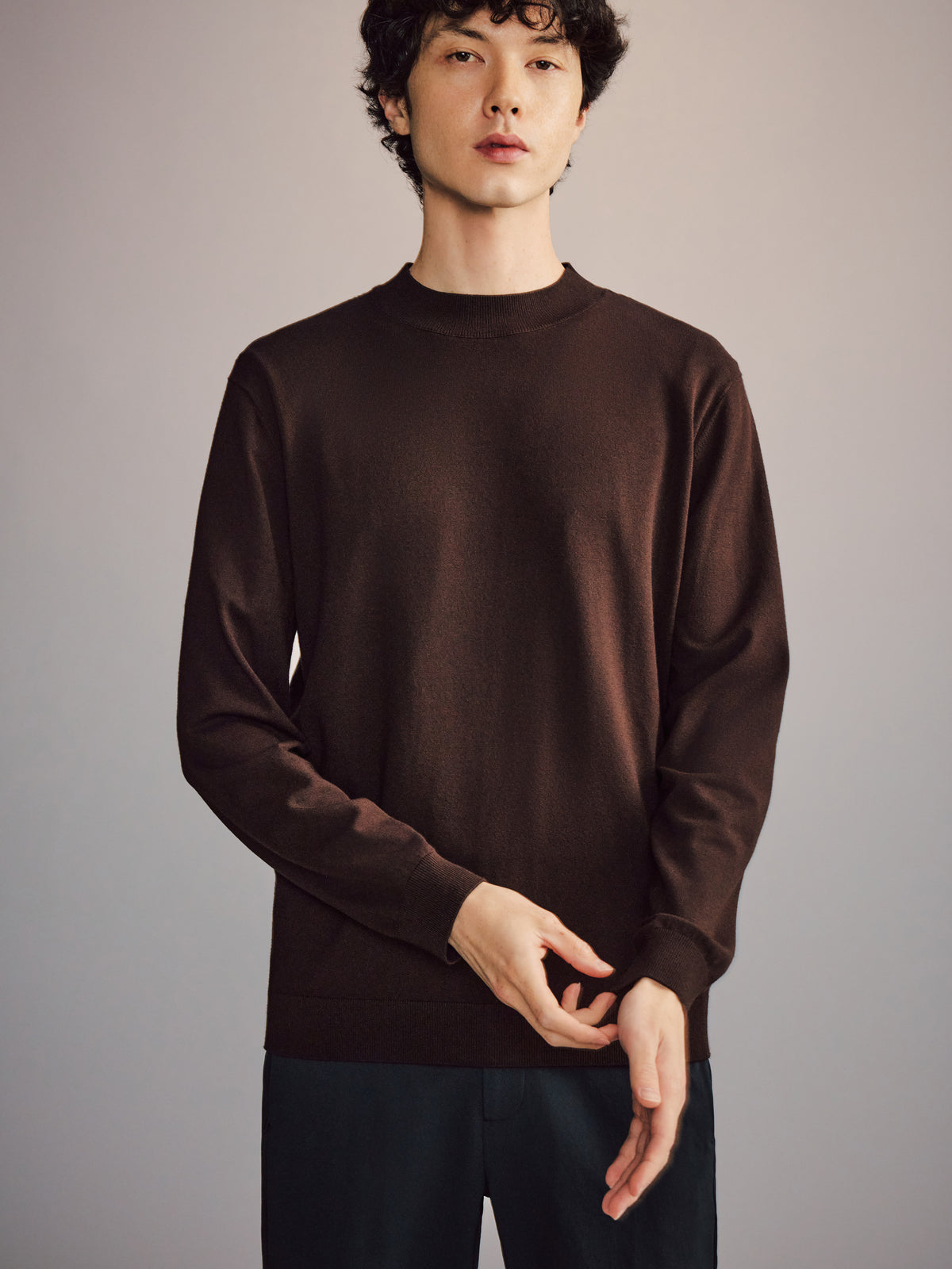 Art Mock-Neck Sweater