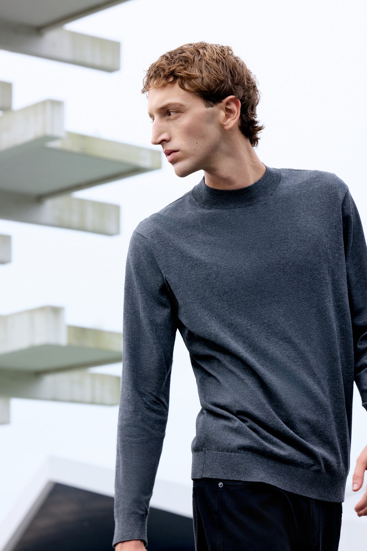 Art Mock-Neck Sweater