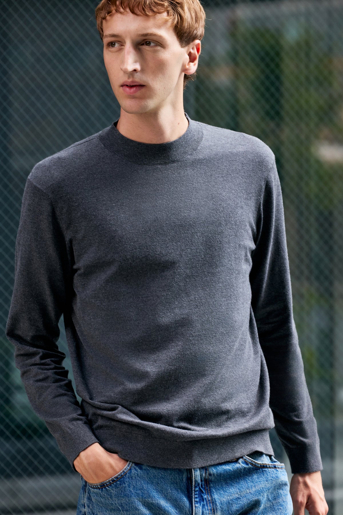 Art Mock-Neck Sweater