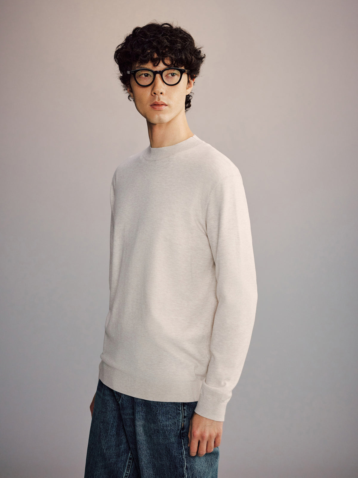 Art Mock-Neck Sweater