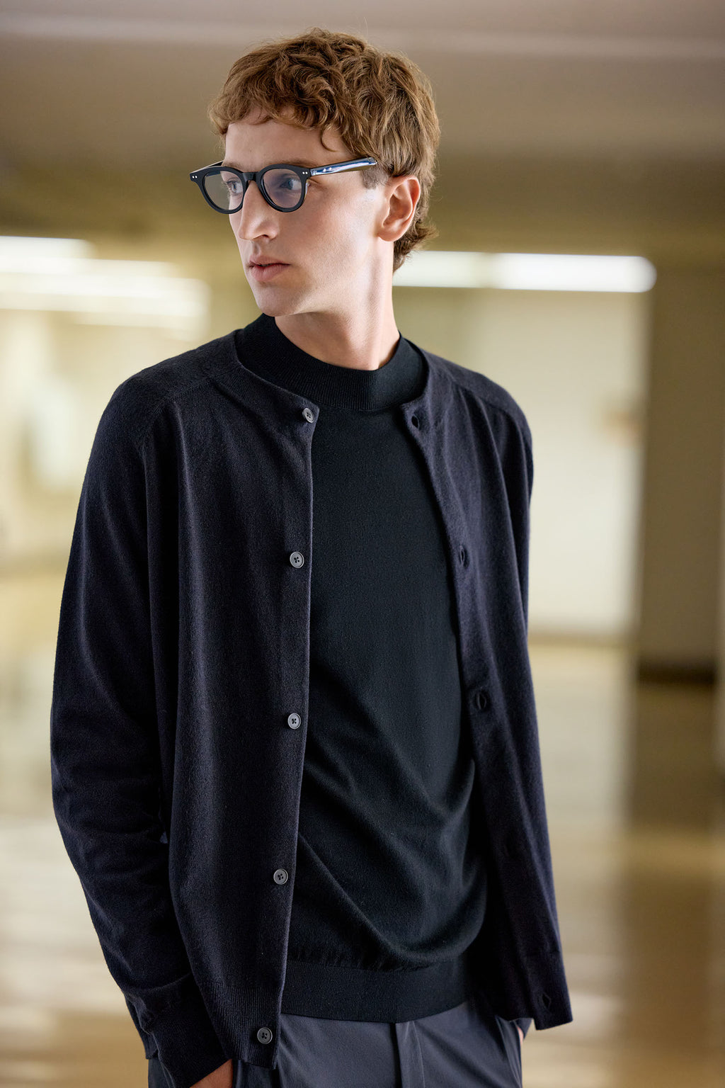 Art Crew-Neck Cardigan