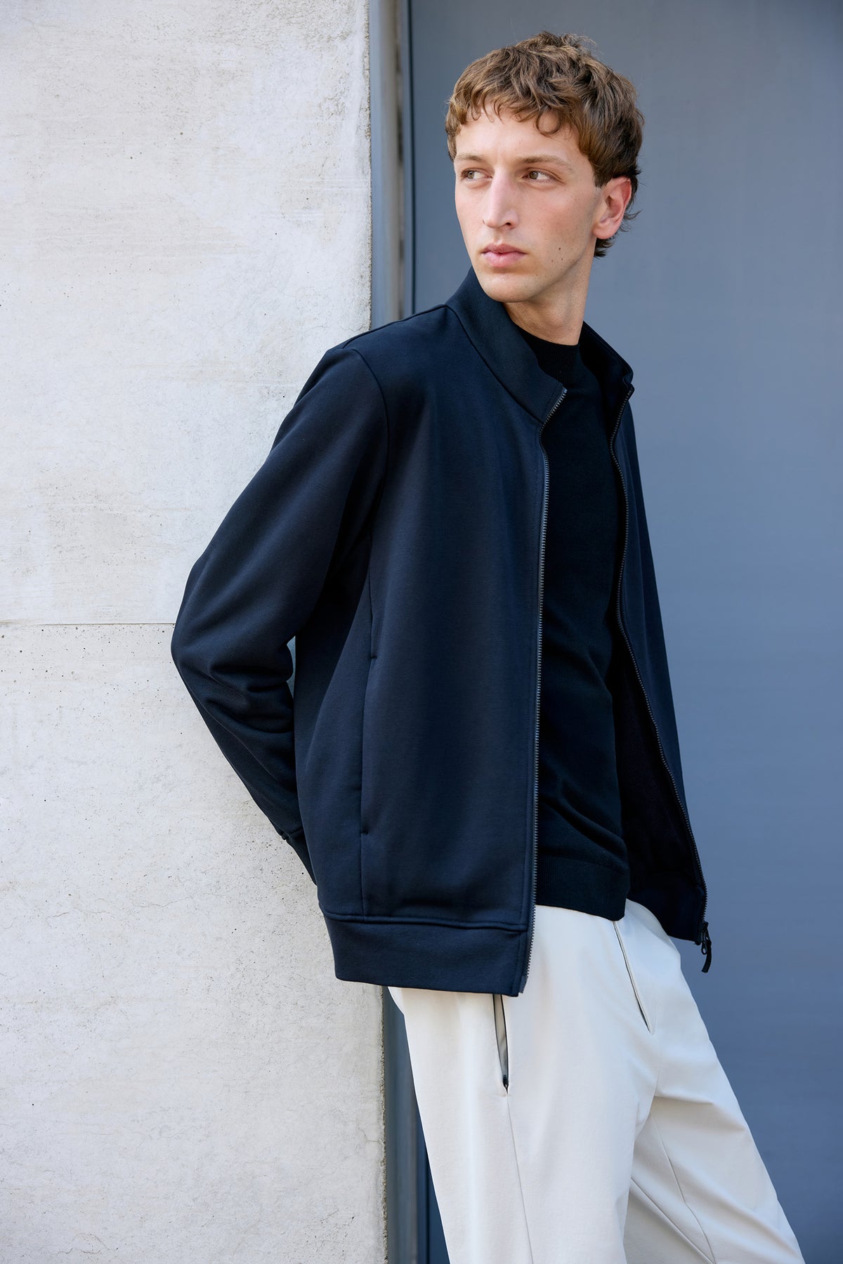 Art Stand-Collar Sweatshirt