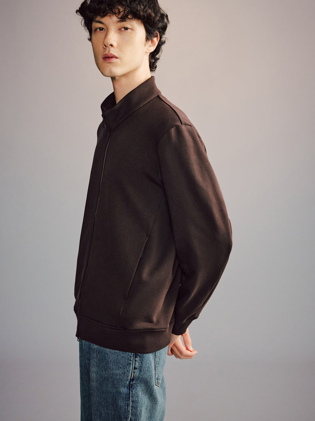 Art Stand-Collar Sweatshirt